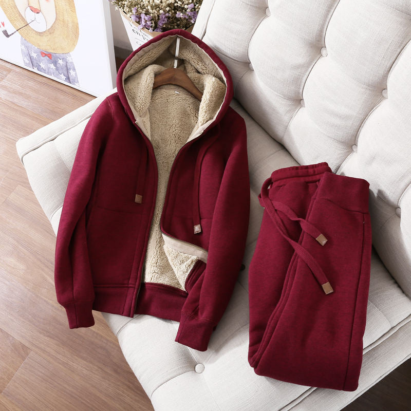 WILUXE Autumn Winter Sweatshirt Women Plus Velvet Oversized Hoodies Jacket Long Sleeve Sweatshirt Sportswear Warm Women's Hoodies Z64