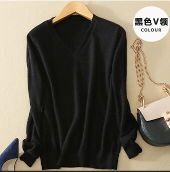 WILUXE  Sweater V-Neck  Autumn Cashmere Wool Knit Sexy