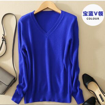 WILUXE  Sweater V-Neck  Autumn Cashmere Wool Knit Sexy