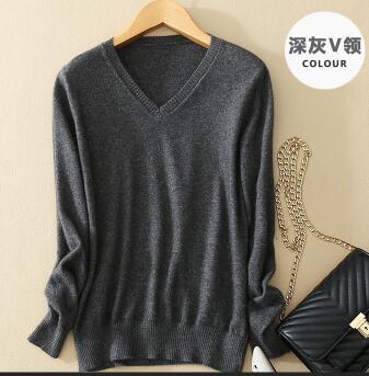 WILUXE  Sweater V-Neck  Autumn Cashmere Wool Knit Sexy